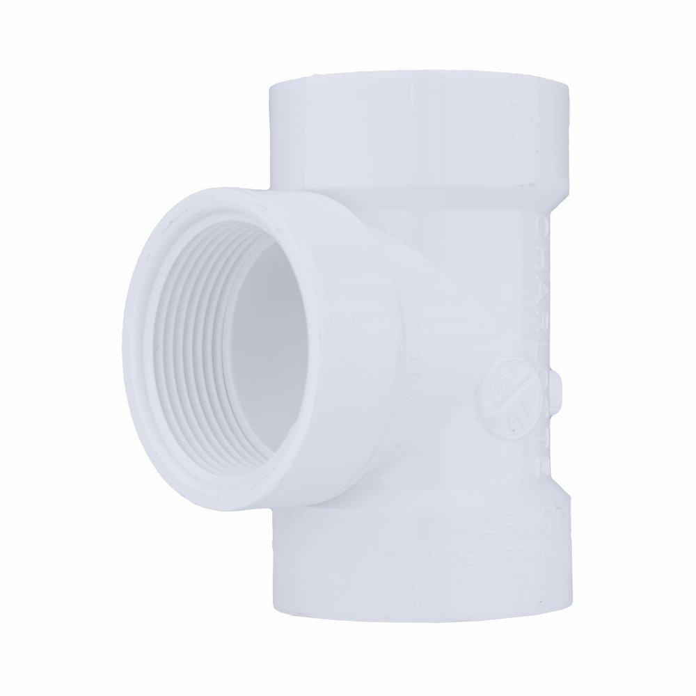 White PVC DWV Cleanout Tee (Without Plug) 