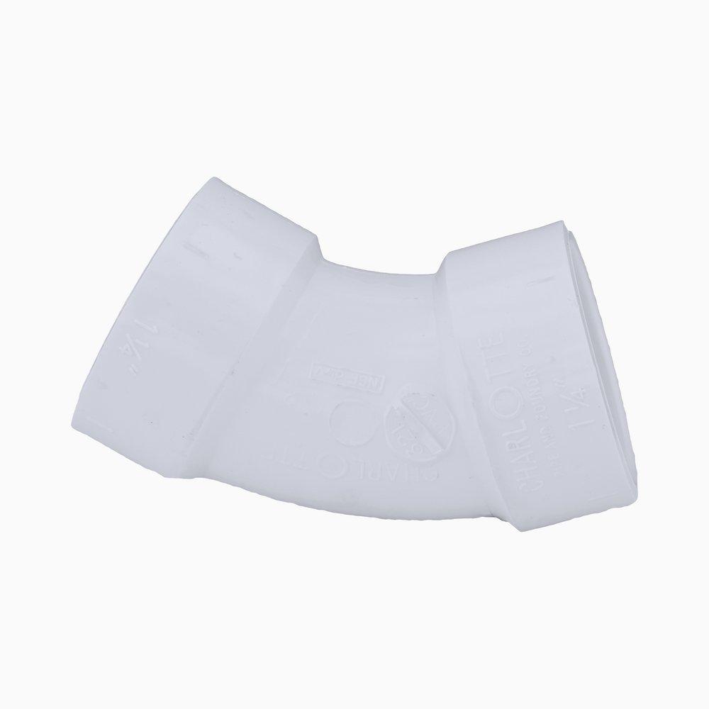 White PVC DWV 45&deg; Elbow (Fabricated) 