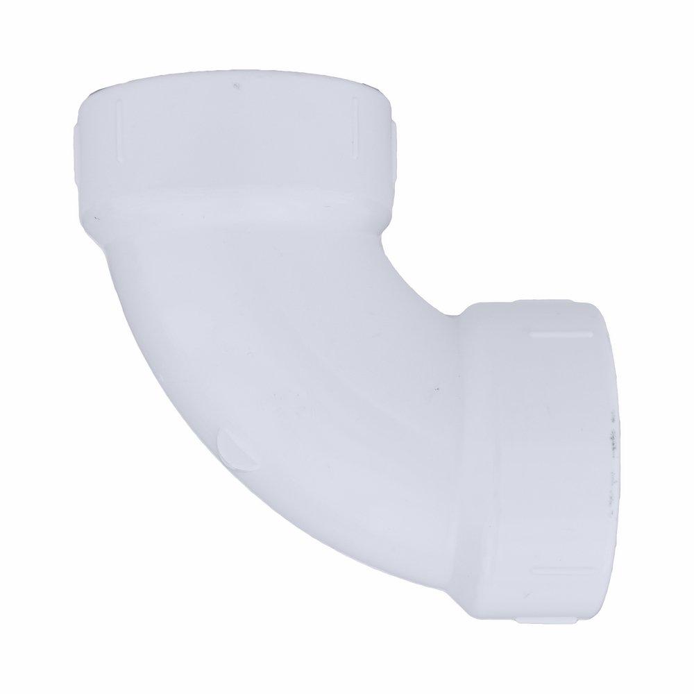 White PVC DWV 90&deg; Elbow (Fabricated) 
