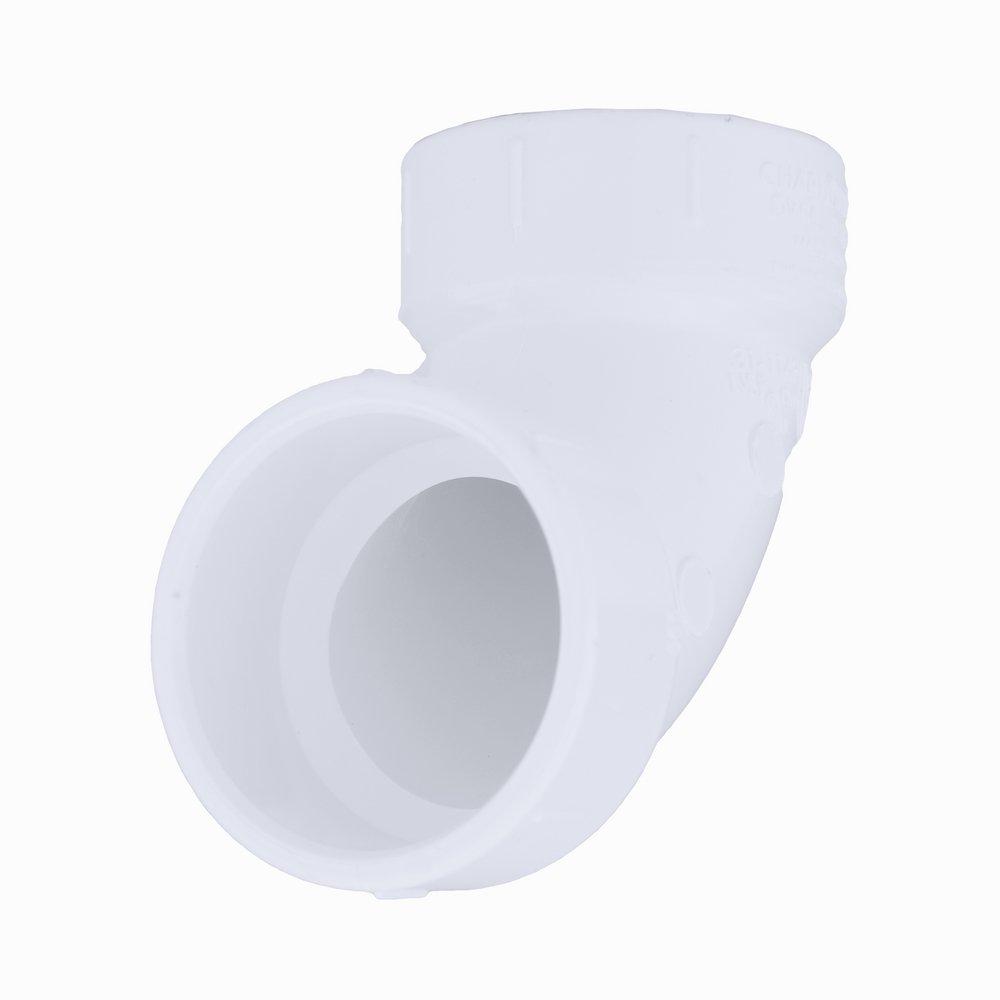 White PVC DWV 90&deg; Elbow (Fabricated) 