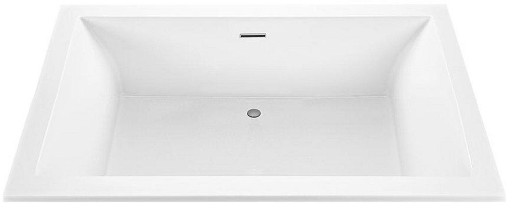 White 66 x 36 in. Soaker Drop-In Bathtub with Center Drain 