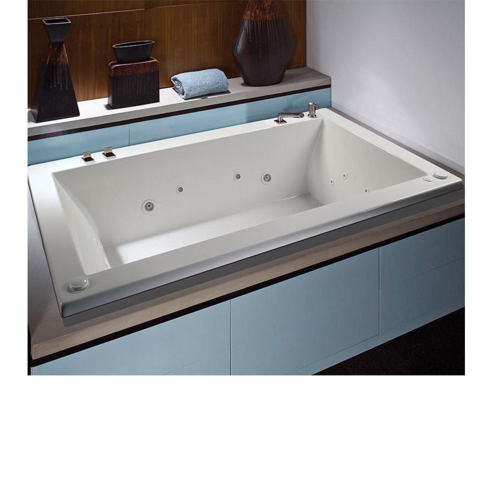 MTI Baths White 66 x 36 in. Soaker Drop-In Bathtub with Center Drain 