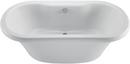 66-1/2 x 35-1/2 in. Acrylic Freestanding Oval Bathtub with Pedestal in White