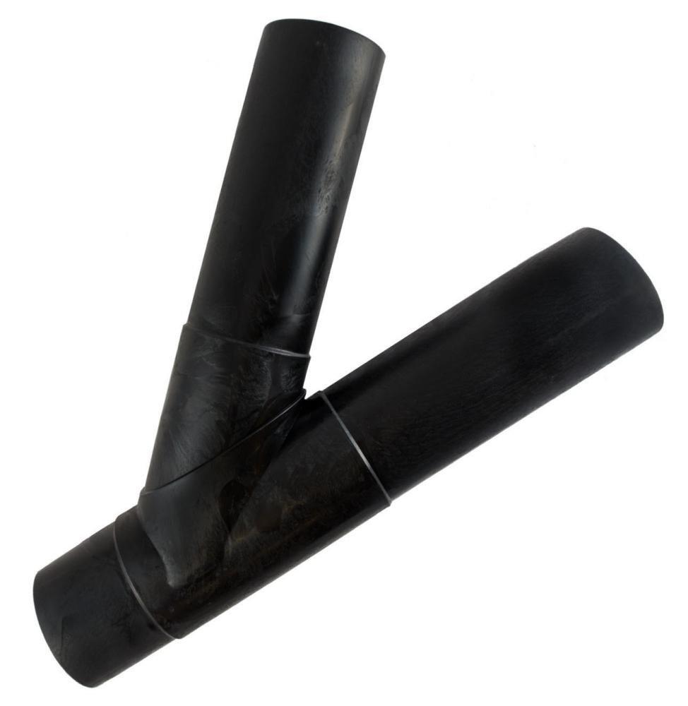 Black IPS Butt Fusion SDR 17 HDPE Double Molded Wye 