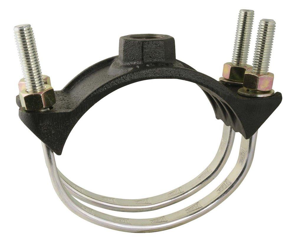 Ford Meter Box 12 in. IPS Ductile Iron Saddle with Carbon Steel Dual Strap, Rubber Gasket and Steel Nut 