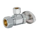 5/8 x 3/8 in. OD Compression Oval Handle Angle Supply Stop Valve in Chrome Plated