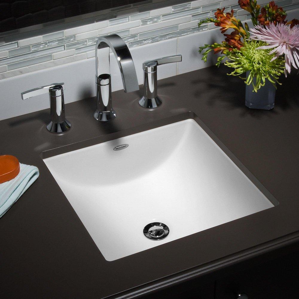 American Standard White Undermount Bathroom Sink with Overflow 