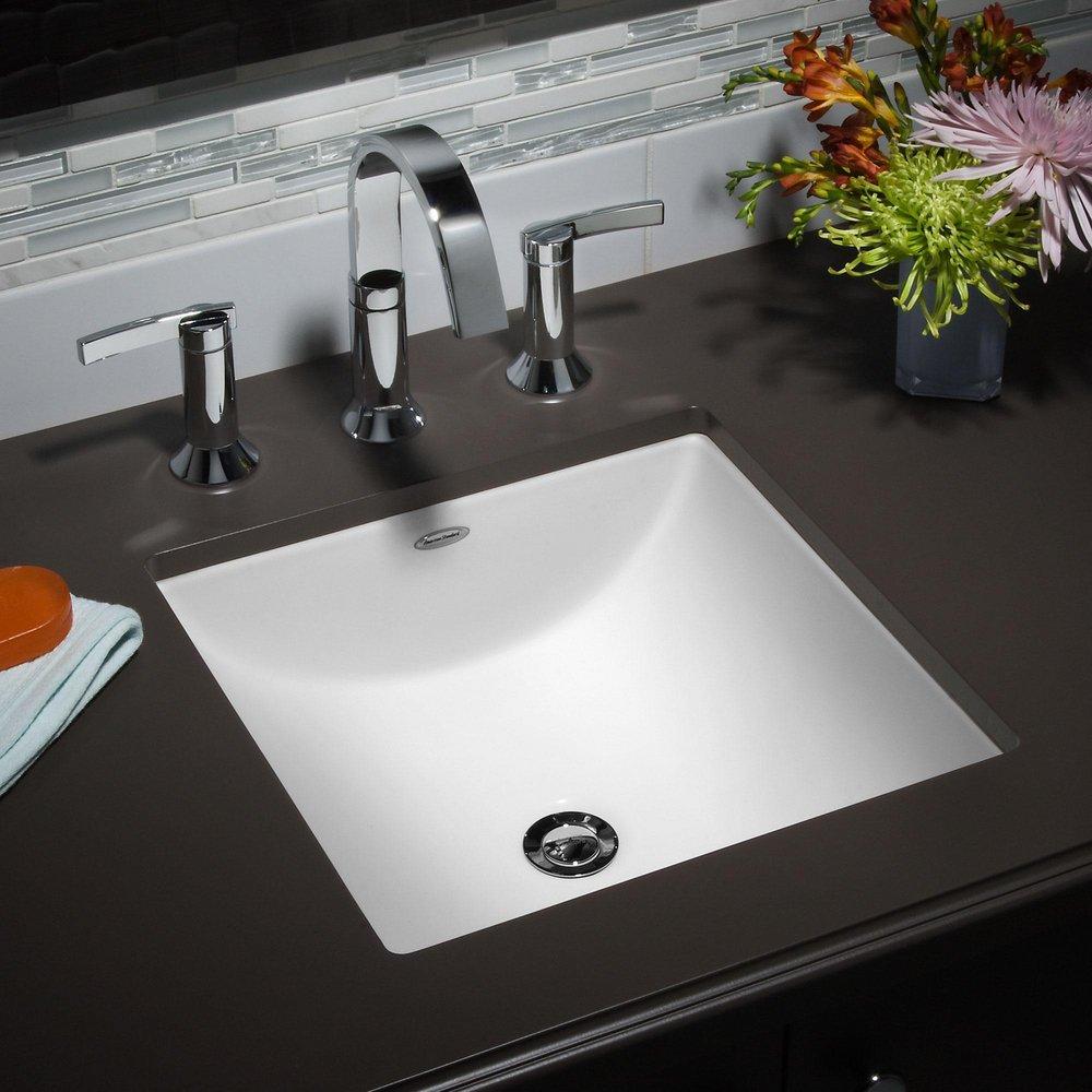 American Standard White Undermount Bathroom Sink with Overflow 