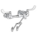 Two Wristblade Handle Wall Mount Service Faucet in Polished Chrome