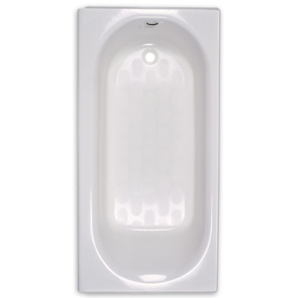 American Standard White Oval Rectangular Bathtub with Left Drain, Ledge and Overflow 
