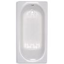 Oval Rectangular Bathtub with Left Drain, Ledge and Overflow in White