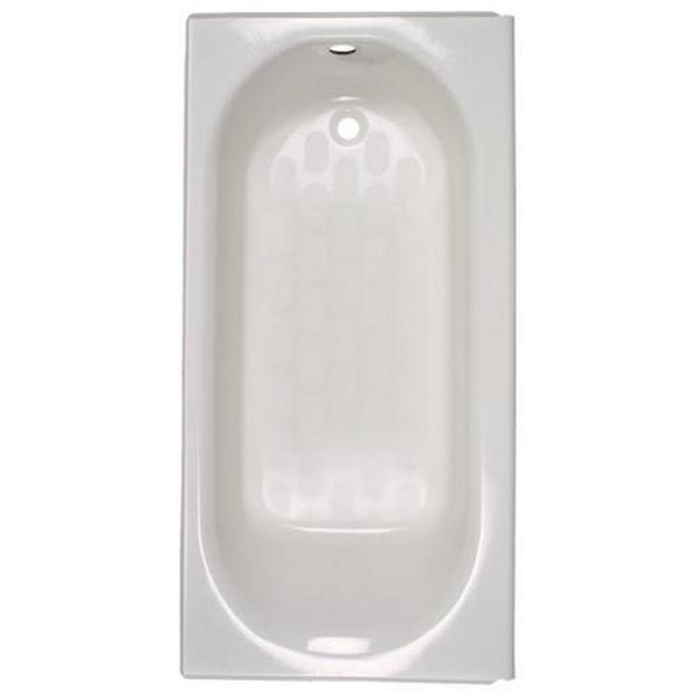 American Standard White 60 x 30 in. Acrylic 3-Wall Alcove Integral Apron Oval Bathtub 