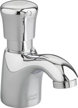 Single Handle Metering Bathroom Sink Faucet in Polished Chrome