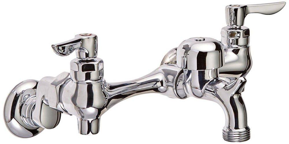 American Standard Polished Chrome Two Lever Handle Wall Mount Service Faucet 
