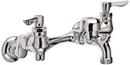 Two Lever Handle Wall Mount Service Faucet in Polished Chrome