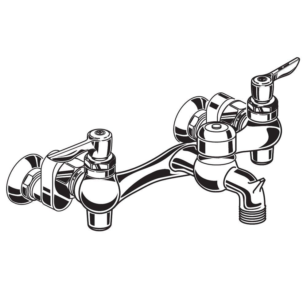 American Standard Rough Chrome Two Lever Handle Wall Mount Service Faucet 