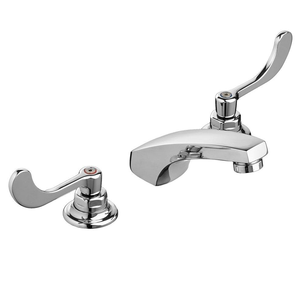 American Standard Polished Chrome Two Handle Wristblade Deck Mount Service Faucet 