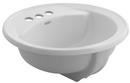 19 in. Round Countertop Sink with 4 in. Center Faucet Holes in White