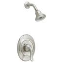 Pressure Balanced Shower Trim Kit with Single Lever Handle, 1-Function Showerhead and Turbine Technology in Satin Nickel - PVD