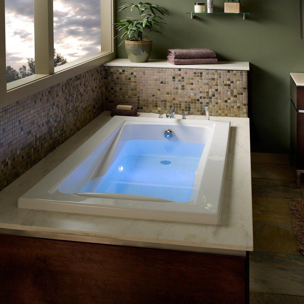 American Standard White 66 x 36 in. Whirlpool Drop-In Bathtub with Reversible Drain 