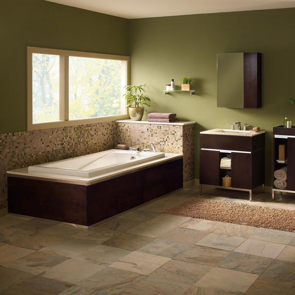 American Standard White 66 x 36 in. Whirlpool Drop-In Bathtub with Reversible Drain 