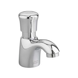 Single Handle Metering Bathroom Sink Faucet in Polished Chrome