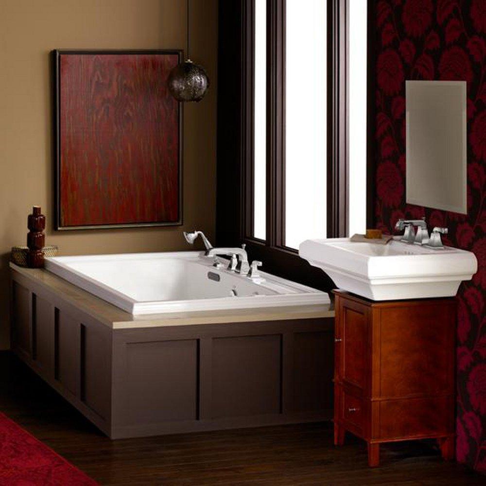 American Standard White 59-1/2 x 41-5/8 in. Whirlpool Drop-In Bathtub Reversible Drain 