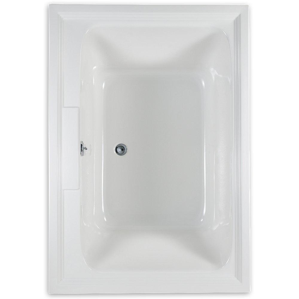 American Standard White 59-1/2 x 41-5/8 in. Whirlpool Drop-In Bathtub Reversible Drain 