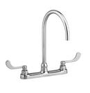 American Standard Polished Chrome Two Handle Wristblade Deck Mount Service Faucet 