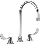 American Standard Polished Chrome 0.35 gpm 3-Hole Widespread Bathroom Faucet with Double Wristblade Handle and Rigid Gooseneck Spout 