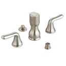 3-Hole Bidet Faucet with Double Lever Handle in Satin Nickel - PVD