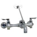Two Lever Handle Wall Mount Service Faucet in Rough Chrome