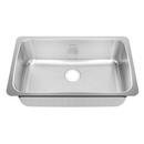 No-Hole 1-Bowl Rectangular Kitchen Sink in Brushed Stainless Steel
