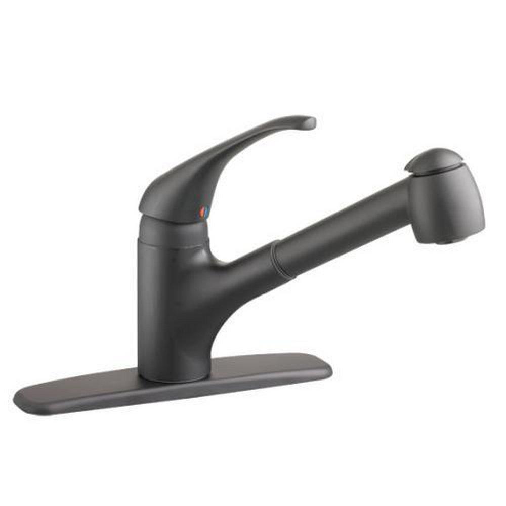 American Standard Matte Black Single Handle Pull Out Kitchen Faucet 