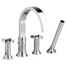 Deckmount Tub Filler with Cross Handle in Polished Chrome