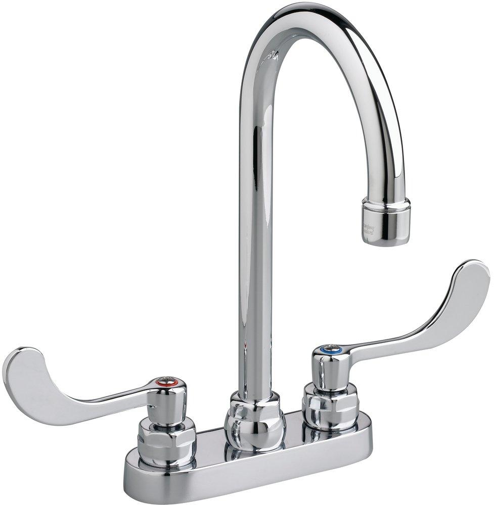 American Standard Polished Chrome Two Handle Wristblade Deck Mount Service Faucet 