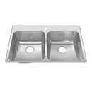 18 ga 2-Bowl Drop-In Kitchen Sink in Brushed Stainless Steel