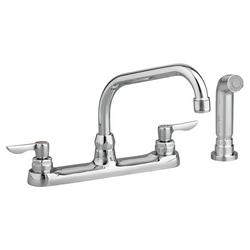 Two Handle Lever Deck Mount Service Faucet in Polished Chrome