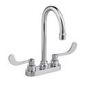0.5 gpm Deck Mount Centerset Lavatory Faucet with Double Lever Handle in Polished Chrome