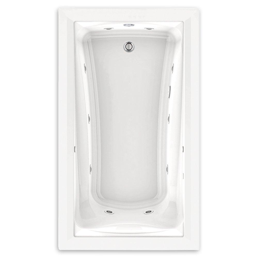 American Standard White 60 x 36 in. Whirlpool Drop-In Bathtub Reversible Drain 