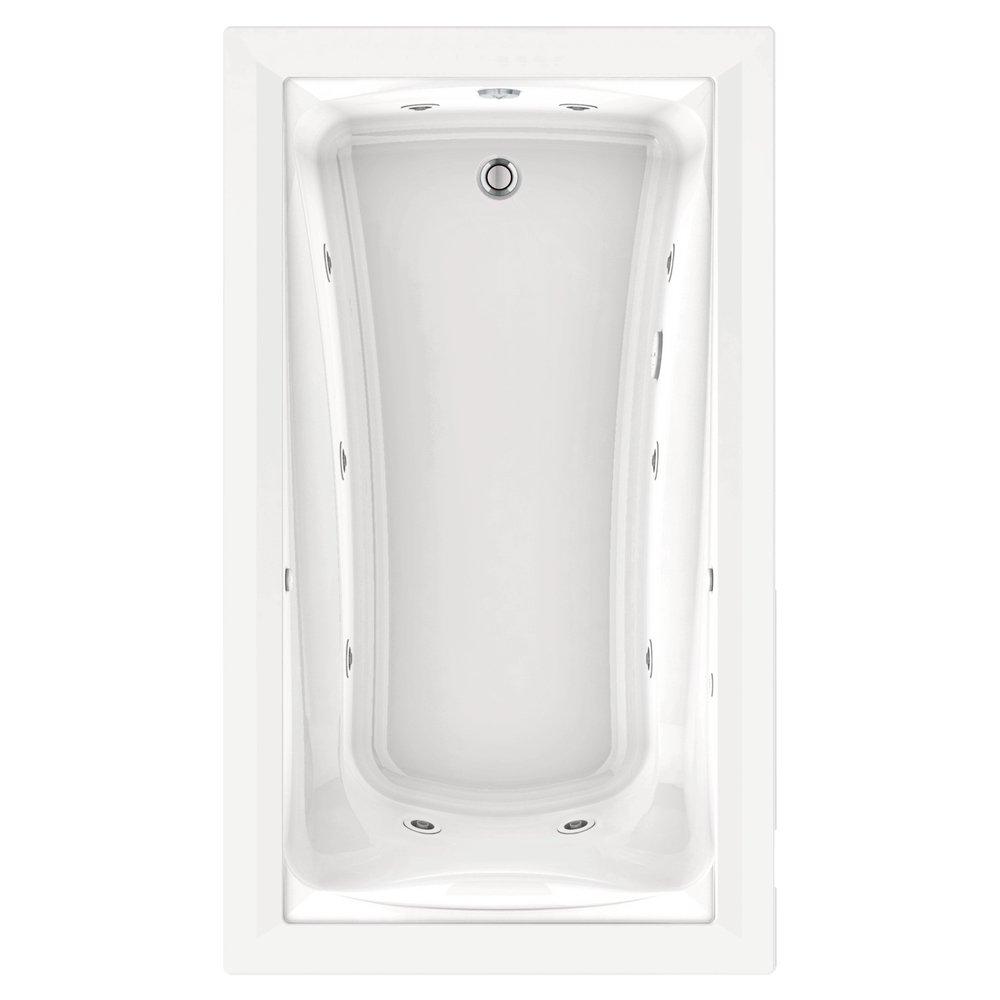 American Standard White 72 x 42 in. Whirlpool Drop-In Bathtub with Reversible Drain 