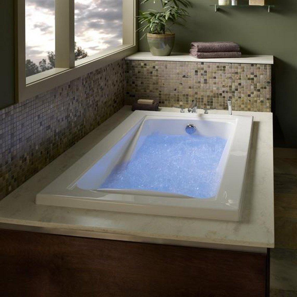 American Standard White 60 x 36 in. Whirlpool Drop-In Bathtub with Reversible Drain 