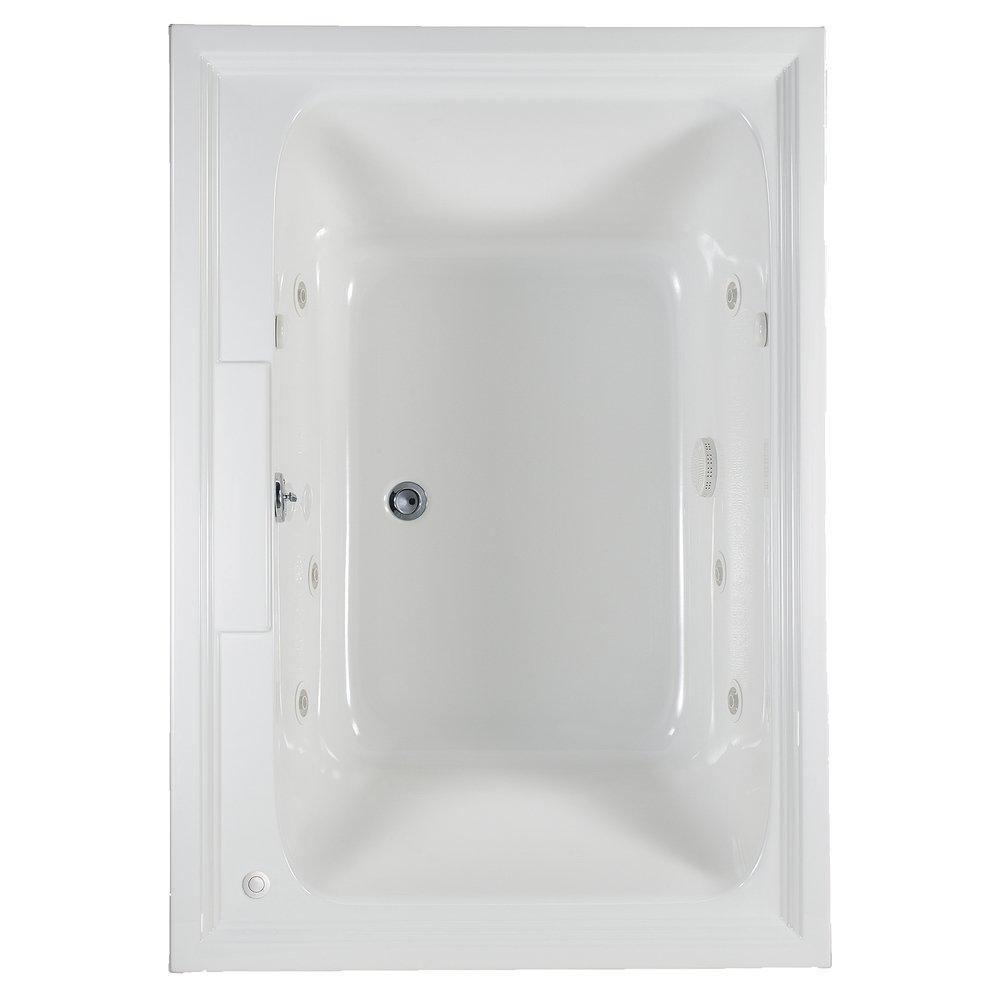 American Standard White 41-5/8 in. Whirlpool Drop-In Bathtub with Center Drain 