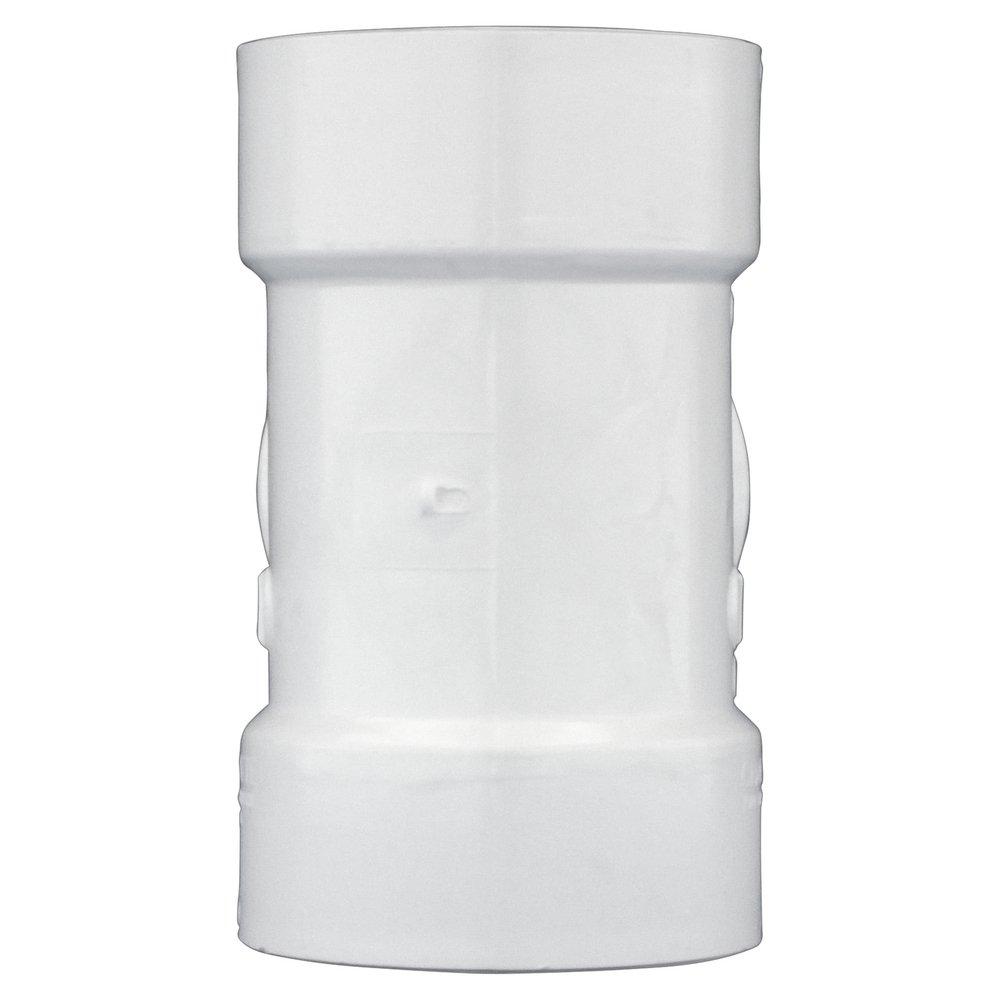 White PVC DWV Test Tee with Flush Plug 