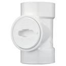 White PVC DWV Test Tee with Flush Plug 