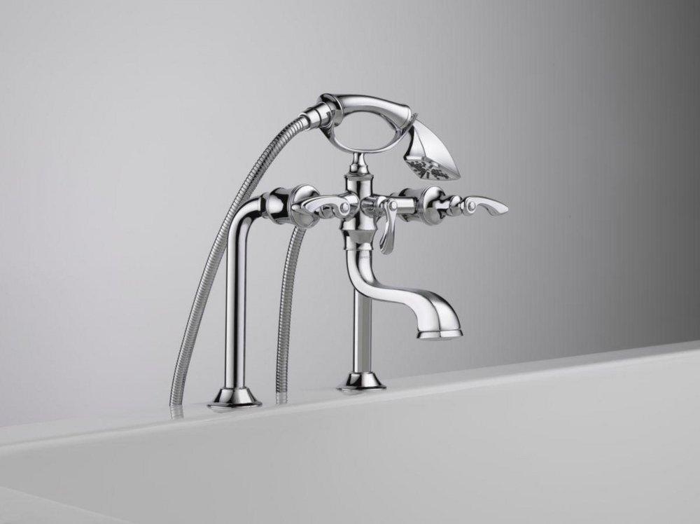 Brizo Chrome Two Lever Handle Floor Mount Filler Trim Only 