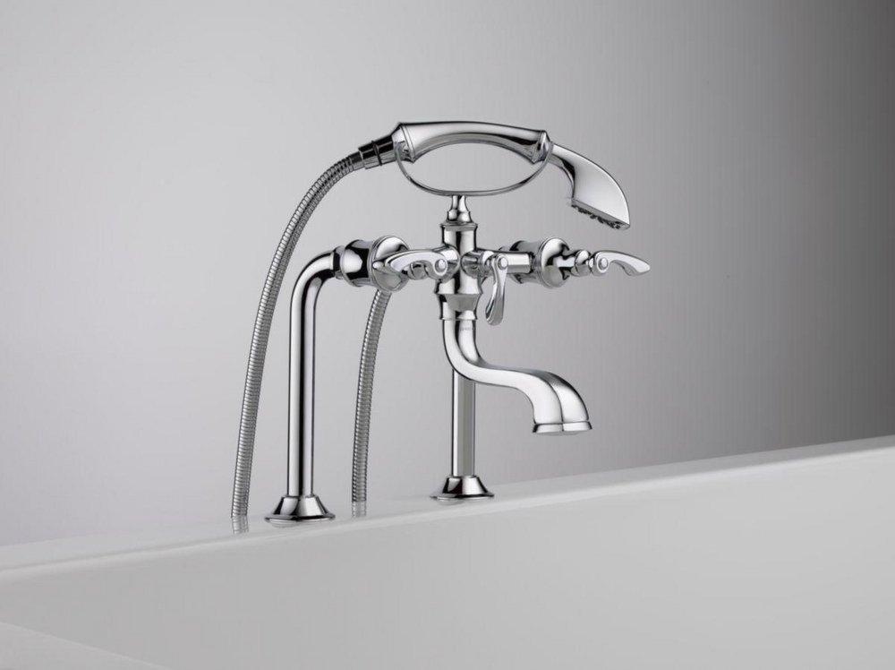 Brizo Chrome Two Lever Handle Floor Mount Filler Trim Only 