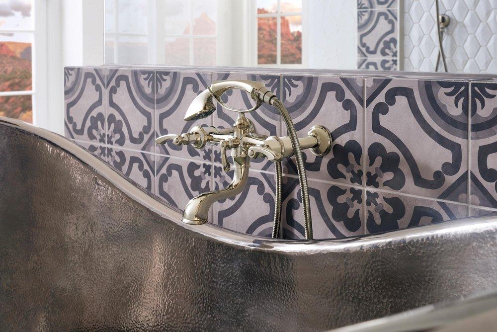 Brizo Polished Nickel Two Lever Handle Floor Mount Filler Trim Only 