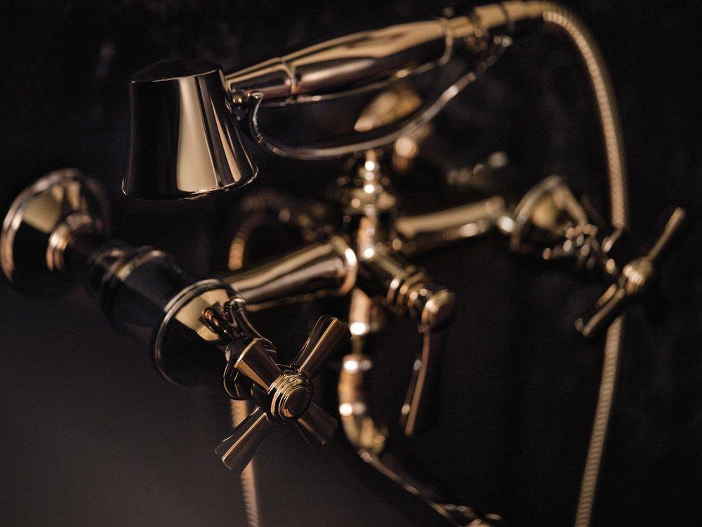 Brizo Polished Nickel Two Lever Handle Floor Mount Filler Trim Only 