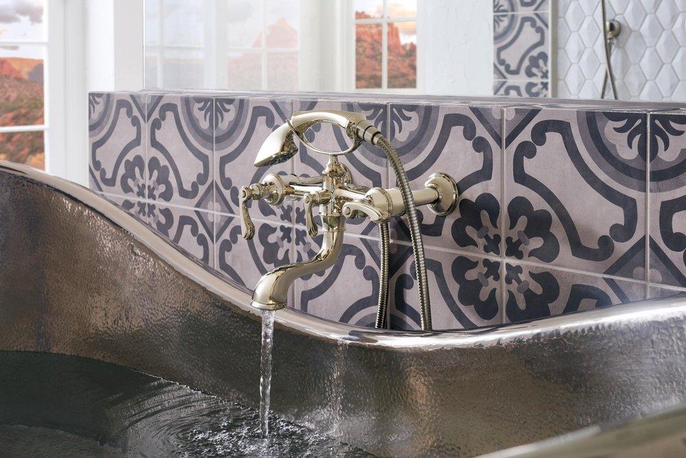 Brizo Polished Nickel Two Lever Handle Floor Mount Filler Trim Only 